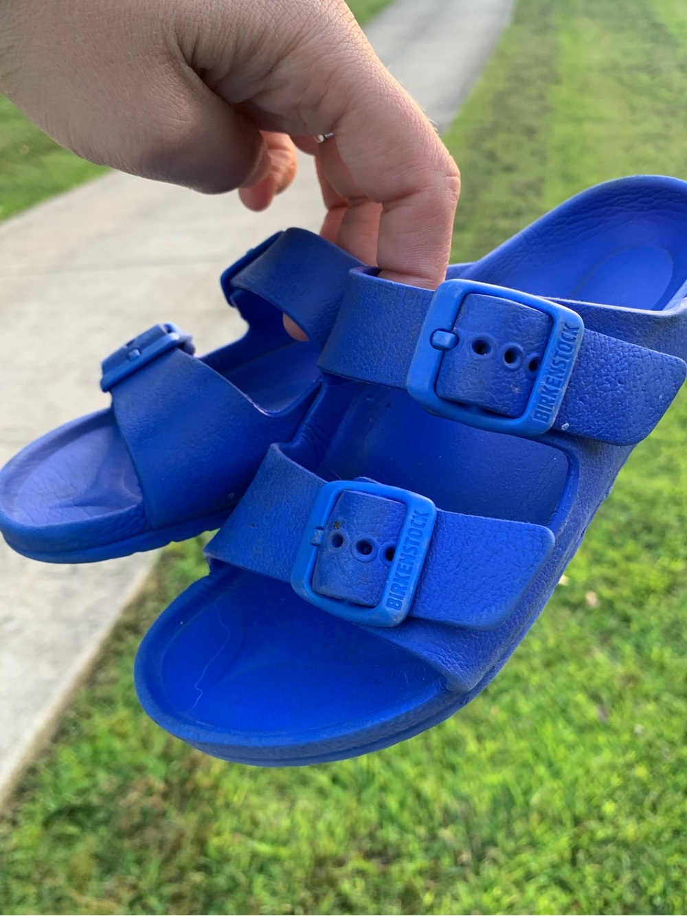 Birkenstock Kids Royal Blue Two-Strap Slide Sandals 28 / US 10